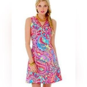 Lilly Pulitzer Pink Multicolor Paisley Sleeveless Dress